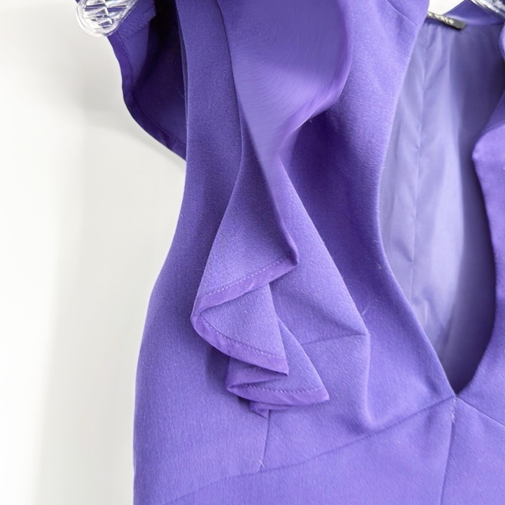 Black Halo Eva Keyhole Ruffle Royal Purple Dress size 8 - Picture 8 of 12